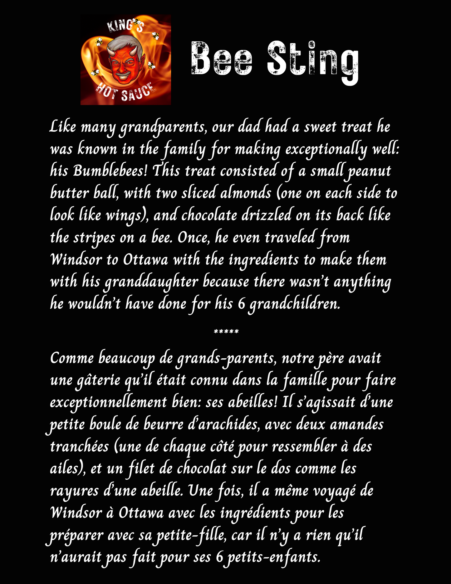 King's Hot Sauce: Bee Sting